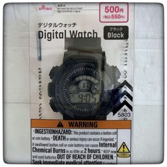 DAISO Digital Wristwatch Black From Japan