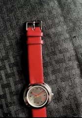 Vintage TARGET BULLSEYE Unisex Men/Woman Watch w/ Red Leather Band – NEW BATTERY