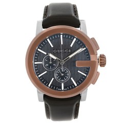 Gucci G-Chrono XL Steel Chronograph Black Dial Quartz Mens Watch YA101202