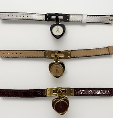 Vintage Solina Woman’s Gold Tone Quartz Dress Watch Textured Charm Bracelet NEW