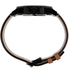 Timex Men’s Watch Essex Avenue Quartz Black Dial Brown Leather Strap TW2U15100VQ
