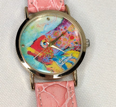 LEOMA LOVEGROVE Tropical Fish Watch Pink Leather band