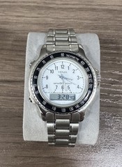 Yema 50th Anniversary Analog-Digital Stainless Steel Watch White Dial 50m Rare