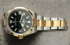 Rolex Oyster Perpetual 34mm Two-Tone Bracelet Black Dial Auto 100m
