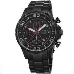 Akribos XXIV AK663BK Chronograph Date White Red Accented Black Mens Watch