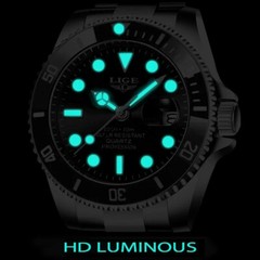 LIGE Men Watch Luxury Brand Steel Wristwatch Big Case Shockproof Boys Watches