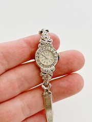 Antique Ladies Columbia Diamonds White Gold Diamond Watch