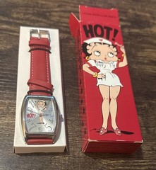 Betty Boop Nurse HOT! Watch Womens 31mm Red Leather Strap Open Box