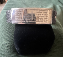 Lord’s Prayer Bracelet Silver Case/Bezel, Black Two-Piece Strap Buckle