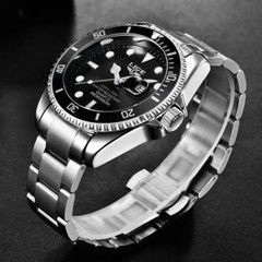 LIGE Men Quartz Watch Brand Luxury Silver Steel Wristwatch Business Male Watches