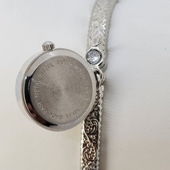 22MM Women’s Bracelet Watch White Dial Gray Bracelet Band 7.75″ New Battery