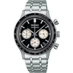 New SEIKO SBTR055 Quartz Chronograph Watch Black Dial from Japan