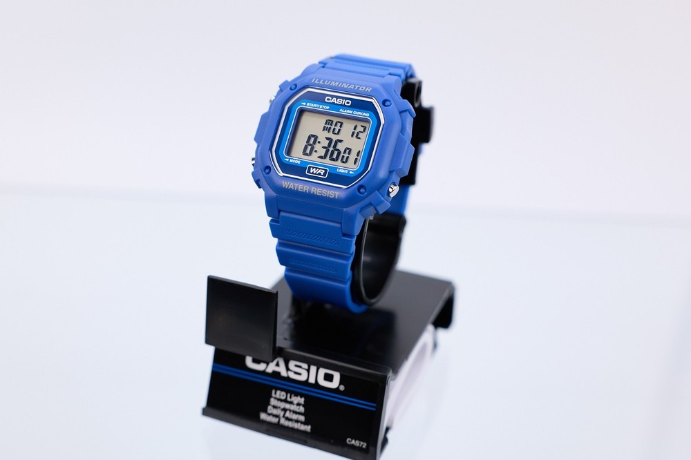 Casio Model F108WH – Blue Resin Strap – 7 Year Battery Life