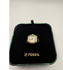 Fossil Harlow Watch Ring Cream Stainless Steel Women Watch Es5446