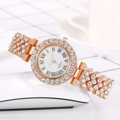 Reloj Casual de Cuarzo Hermoso Brazalete de Cuero con Pulsera de Moda para Mujer