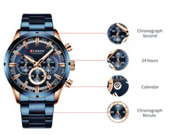 CURREN Men’s Business Quartz Watch Stainless Steel Chronograph Date Wristwatch