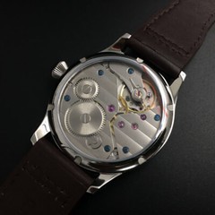 PARNIS 44mm Men Chinese 6497 Hand Winding Movement Vintage Watch Coffee Strap