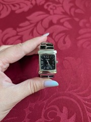 Vintage Xavier Women’s Quartz Rectangle Watch Silver/Black Metal Bracelet