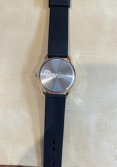 Darice Watch Mens Gem Set Gold Tone Bezel Black Rubber Band New Battery