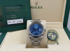 Rolex Datejust 41 126334 41mm Blue Azzurro Dial 18K White Gold Steel Box Paper