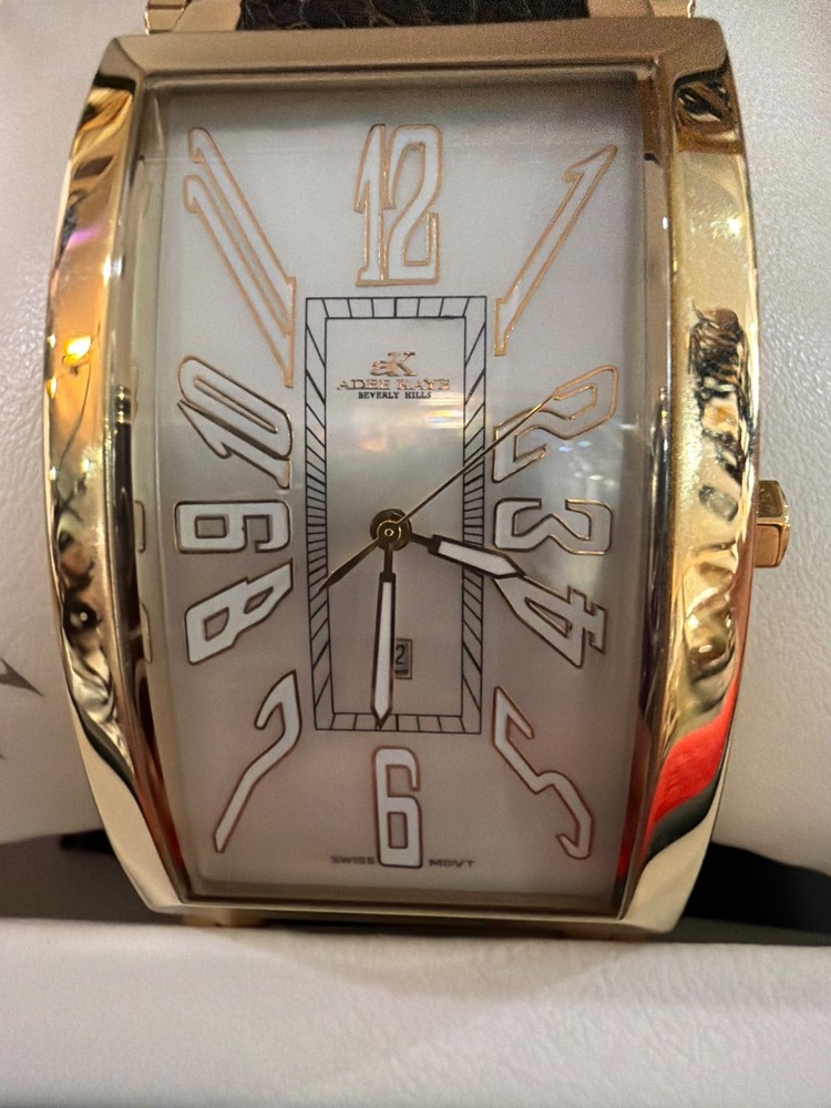 ADEE KAYE Watch AK3006-M Ostrich Leather 3ATM Swiss movement all stainless stee