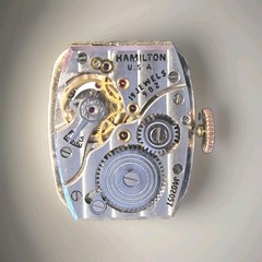 Vintage Hamilton Boulton 19J Manual Wind Watch 14K GF 18K Gold Applied Numerals
