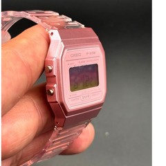 LWS Ros Prism F91W Pink Clear Strap Digital Mod Watch G2U