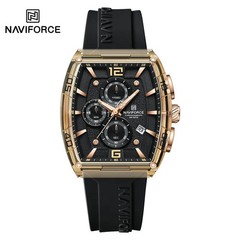 NAVIFORCE Men’s Quartz Watch 50M Waterproof Luminous Date Silicone Strap 45mm