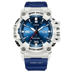 LIGE Men Watch Big Dial Quartz Analog Date Luminous Waterproof Sports Wristwatch