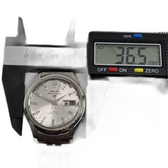 Seiko Sportsmatic 5 Automatic Men’s Wristwatch Silver Stainless Steel Pre-owned
