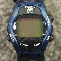 Fossil Blue Digital Watch PR-5155 Women / Youth Adjustable Wrist Band Vintage