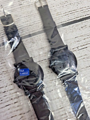 (2) Vintage Disneyland 35 Years Analog Wristwatch Leather Band Japan NEW NOS