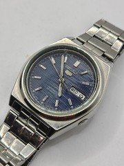 Seiko Stainless Steel Automatic Watch 7S26 0420 Navy Blue 38mm
