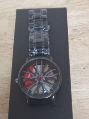 Men Car Racing Alloy Wheel Caliper 3D Design Sport Stainless Steel Quartz Watch