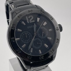 Fossil Mens Watch BQ1713 Day Date 24H Quartz 49mm Case Vintage All Black