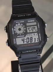 Casio AE-1200WH-1AVDF World Time Digital Watch 100M 10-Year Battery Black
