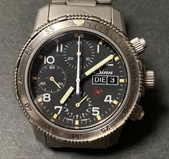 SINN 203 Ti Ar Automatic Diver Chronograph Titanium Black Dial