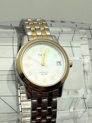 Timex T2M828 Essex Avenue 25mm Quartz MOP Indiglo Two-Tone Expansion Date