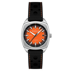Cadola Buxton Automatic Orange/ Black Leather | Orange Dial Stainless Steel 38mm