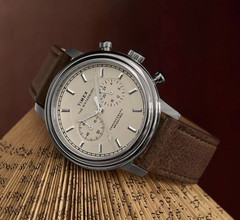 Timex Waterbury Metropolitan Chronograph Cream Dial Men Leather Watch TW2Y23500