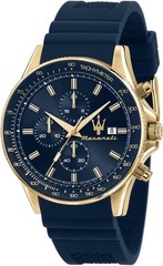 Maserati Sfida R8871640004 Blue Chronograph Silicone Mens Watch 44mm Boxed