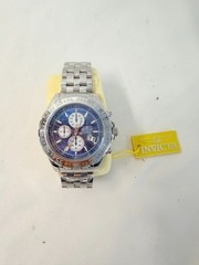 Invicta Flame Fusion Aviator Chronograph Quartz Stainless Steel Watch W/Box