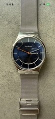 Bering Classic Blue Face Mesh Wrist