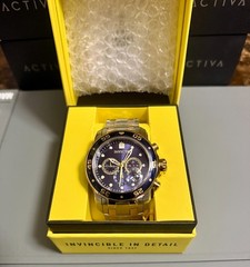 0077 – Invicta Pro Diver SCUBA Men’s Watch – 48mm, Steel, Dark Blue & Gold