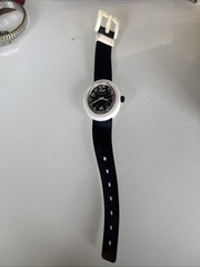 custOmtime watch black and white swiss made plastic case