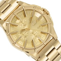 DIESEL Framed Mens 44mm Chronograph Watch, Gold Dial, Stainless Steel Band