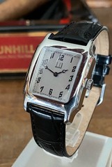 DUNHILL Men’s Rectangular by Cartier C: 1990. 28mm/39mm
