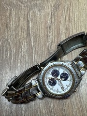 Seiko Chronograph 7T32-7E49 Sport Two Tone Panda Mens Watch Water Resistant 200M