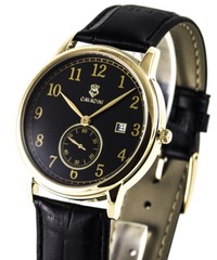 Men’s Watch Cavadini Stainless Steel Small Second Schwarz-Arabisch CV-4304