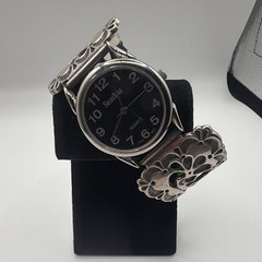 Selectime signed AJW Analog Watch Black Dial 925 Silver Bracelet